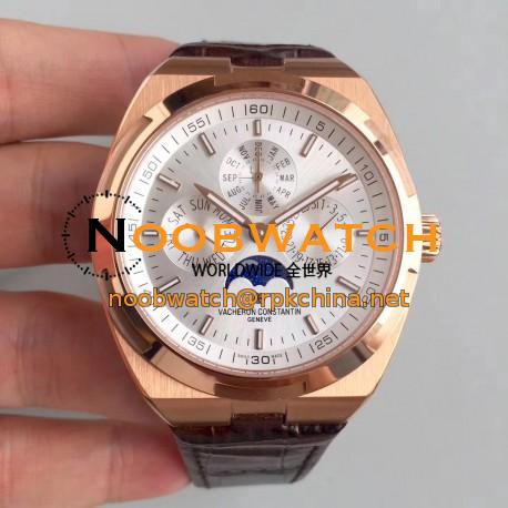 Replica Vacheron Constantin Overseas Ultra Thin Perpetual Calendar 4300V/120G-B102 BF Rose Gold Silver Dial Swiss 1120 QP