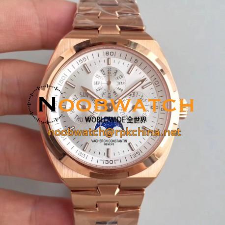 Replica Vacheron Constantin Overseas Ultra Thin Perpetual Calendar 4300V/120G-B102 BF Rose Gold Silver Dial Swiss 1120 QP