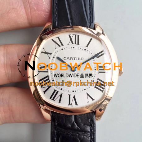 Replica Drive de Cartier Extra-Flat WGNM0006 N Rose Gold Silver Dial Swiss 2824-2