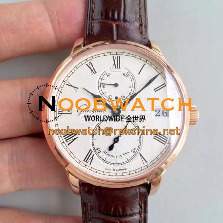 Replica Glashutte Original Senator Chronometer 1-58-01-01-01-04 N Rose Gold Silver Dial Swiss 58-01