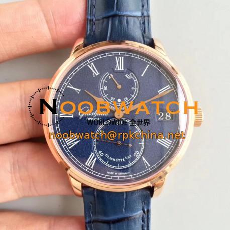 Replica Glashutte Original Senator Chronometer 1-58-01-01-01-04 N Rose Gold Blue Dial Swiss 58-01