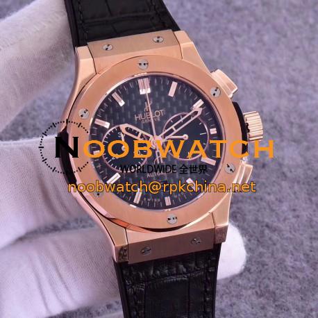 Replica Hublot Classic Fusion Chronograph King Gold 521.OX.1181.LR HBB V6 Rose Gold Carbon Fiber Dial Swiss 7750