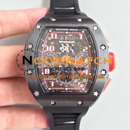 Replica Richard Mille RM011-FM Felipe Massa Flyback Dubai Chronograph KV PVD Black & Red Skeleton Dial Swiss 7750