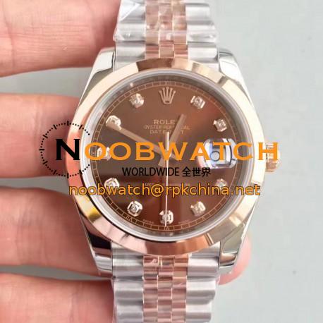 Replica Rolex Datejust II 116333 41MM N Stainless Steel & Rose Gold Chocolate Dial Swiss 3235