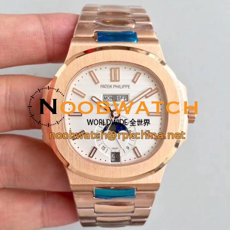 Replica Patek Philippe Nautilus 5726/1A N Rose Gold White Dial Swiss 324 S QA LU 24H/303