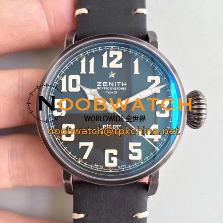 Replica Zenith Pilot Type 20 Extra Special 03.2430.3000.21.C738 XF Stainless Steel Black Dial Swiss 2824-2