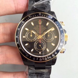 Replica Rolex Daytona Cosmograph Kravitz Design LK 01 RL Ceramic Black Dial Swiss 4130 Run 6@SEC