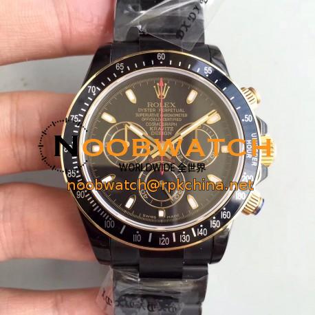 Replica Rolex Daytona Cosmograph Kravitz Design LK 01 RL Ceramic Black Dial Swiss 4130 Run 6@SEC