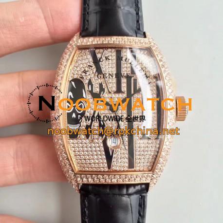 Replica Franck Muller Tenor Curvex Gothic Arrange 8880 SCDT GOTH DCD FM Rose Gold & Diamonds Diamond Dial Swiss 2824-2