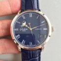 Replica Glashutte Senator Panorama Date Moon Phase 100-04-05-12-30 GF Stainless Steel Blue Dial Swiss 100-04