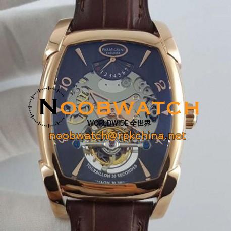 Replica Parmigiani Fleurier Kalpa XL Tourbillon 30 Second Chiaroscuro PF012512-01 BM Rose Gold Black Skeleton Dial Swiss PF501