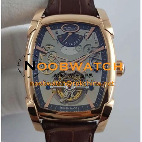 Replica Parmigiani Fleurier Kalpa XL Tourbillon 30 Second Chiaroscuro PF012512-01 BM Rose Gold Black Skeleton Dial Swiss PF501