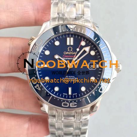 Replica Omega Seamaster Diver 300M 212.30.41.20.03.001 JH Stainless Steel Blue Dial Swiss 2824-2