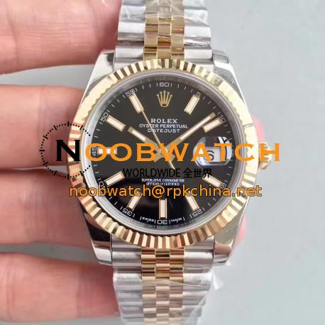 Replica Rolex Datejust II 116333 41MM EW Stainless Steel & Yellow Gold Black Dial Swiss 3136