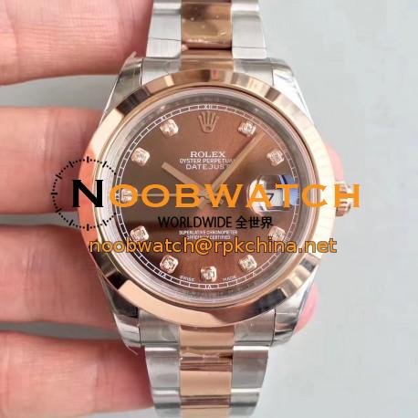 Replica Rolex Datejust II 116333 41MM EW Stainless Steel & Rose Gold Chocolate Dial Swiss 3136