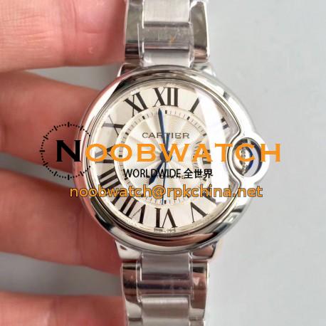 Replica Ballon Bleu De Cartier 33MM W6920071 TW Stainless Steel Silver Dial Seiko NH05A