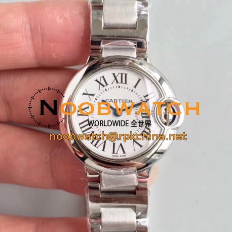 Replica Ballon Bleu De Cartier 28MM W69010Z4 TW Stainless Steel White Dial Swiss Ronda Quartz