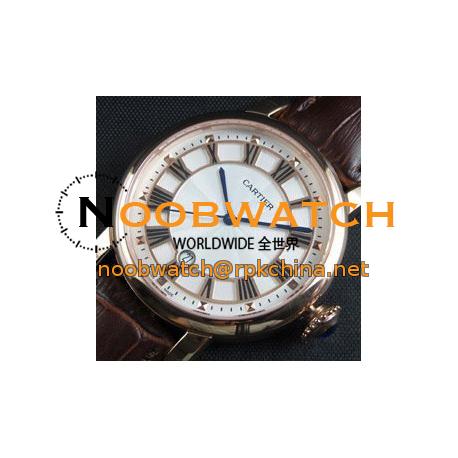 Replica Cartier Rotonde 42MM Rose Gold White Dial Swiss 2824-2