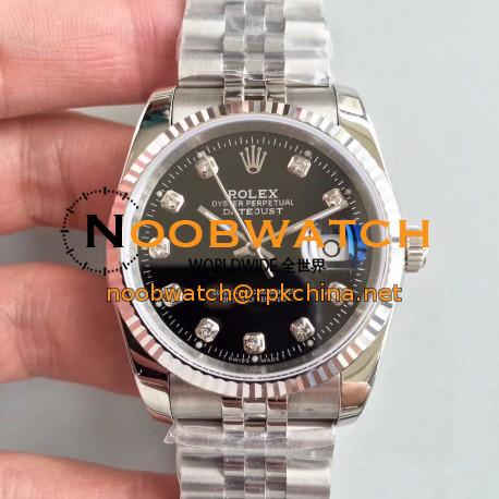 Replica Rolex Datejust 36MM 116234 MIT Stainless Steel 904L Black Dial Swiss 3135