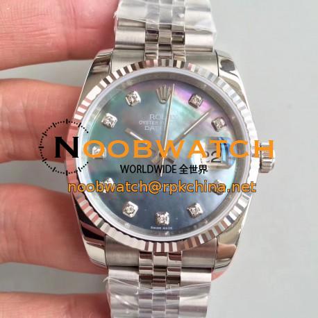 Replica Rolex Datejust 36MM 116234 MIT Stainless Steel 904L Ice Blue Dial Swiss 3135