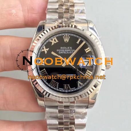 Replica Rolex Datejust 36MM 116234 AR Stainless Steel 904L Black Dial Swiss 3135