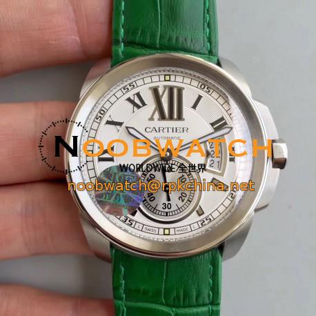 Replica Calibre De Cartier W7100037 42MM JF Stainless Steel White Dial M8205