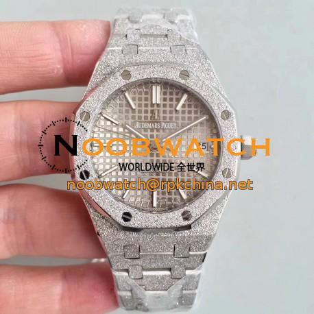 Replica Audemars Piguet Royal Oak Frosted Gold 37MM 15454 JH Stainless Steel Grey Dial Swiss 3120