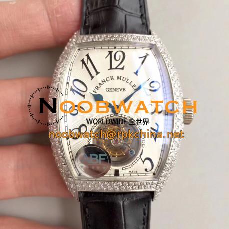 Replica Franck Muller Cintree Curvex Imperial Tourbillon 8880 T ABF Stainless Steel & Diamonds White Dial Swiss Tourbillon