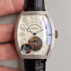 Replica Franck Muller Cintree Curvex Imperial Tourbillon 8880 T ABF Stainless Steel & Diamonds White Dial Swiss Tourbillon