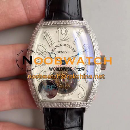 Replica Franck Muller Cintree Curvex Imperial Tourbillon 8880 T ABF Stainless Steel & Diamonds White Dial Swiss Tourbillon