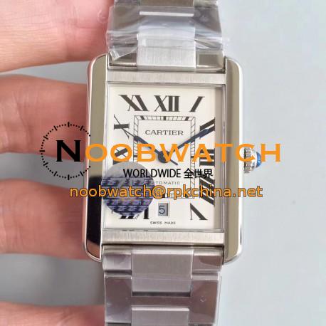 Replica Cartier Tank Solo XL Automatic W5200028 ZF  Stainless Steel White Dial M9015