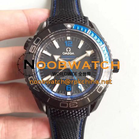 Replica Omega Seamaster Planet Ocean 600M  Deep Black In Blue GMT 215.92.46.22.01.002 JH PVD Black Dial Swiss 8906