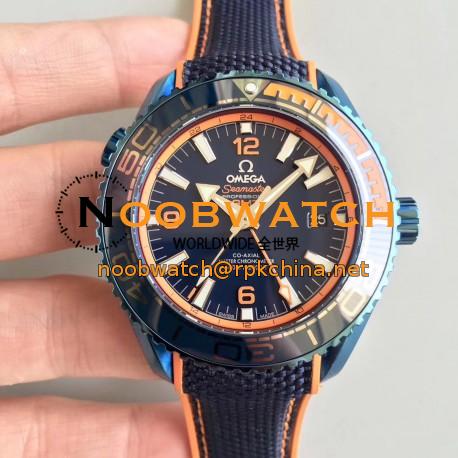 Replica Omega Seamaster Planet Ocean 600M Co-Axial GMT Big Blue 215.32.44.21.01.001 JH Blue PVD Blue Dial Swiss 8906