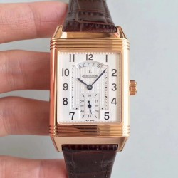 Replica Jaeger-LeCoultre Grande Reverso 986 Duodate Q3742420 N Rose Gold Silver Dial Swiss JLC 986