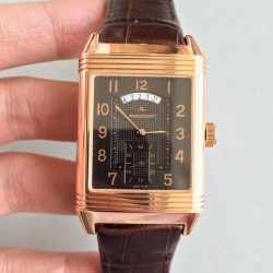 Replica Jaeger-LeCoultre Grande Reverso 986 Duodate Q3742420 N Rose Gold Black Dial Swiss JLC 986