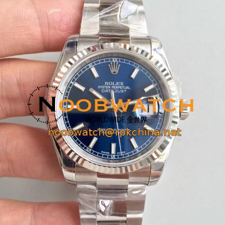 Replica Rolex Datejust 36MM 116234 AR Stainless Steel 904L Blue Dial Swiss 3135