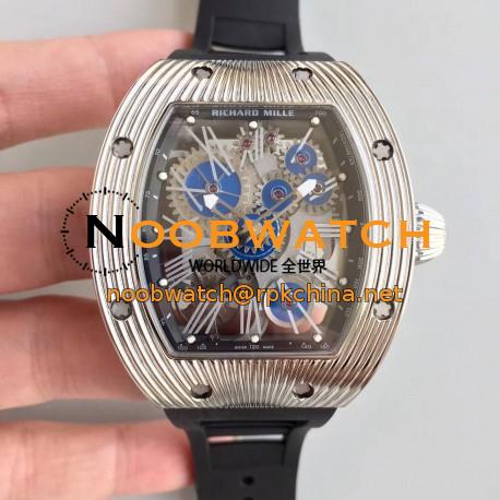 Replica Richard Mille RM018 Tourbillon Hommage A Boucheron N Stainless Steel Blue Skeleton Dial M6T51