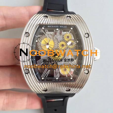 Replica Richard Mille RM018 Tourbillon Hommage A Boucheron N Stainless Steel Yellow Skeleton Dial M6T51