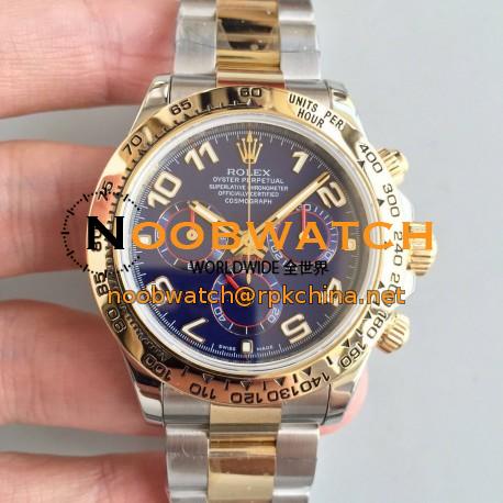 Replica Rolex Daytona Cosmograph 116503 3A 18K Yellow Gold Wrapped & Stainless Steel 904L Blue Dial Swiss 7750 Run 6@SEC