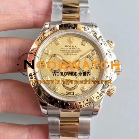 Replica Rolex Daytona Cosmograph 116503 3A 18K Yellow Gold Wrapped & Stainless Steel 904L Champagne Dial Swiss 7750 Run 6@SEC