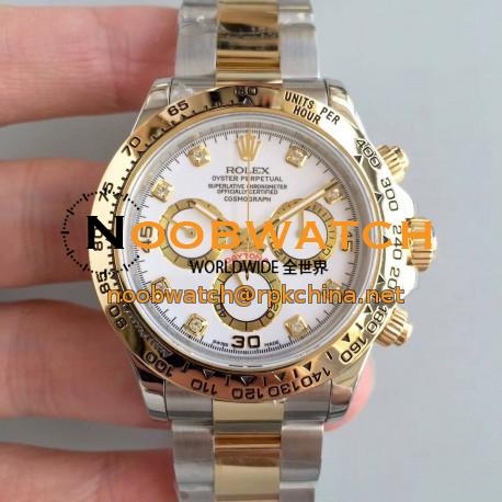 Replica Rolex Daytona Cosmograph 116503 3A 18K Yellow Gold Wrapped & Stainless Steel 904L White Dial Swiss 7750 Run 6@SEC