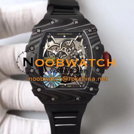 Replica Richard Mille RM35-02 Rafael Nadal KV Forged Carbon Black Skeleton Dial M6T51