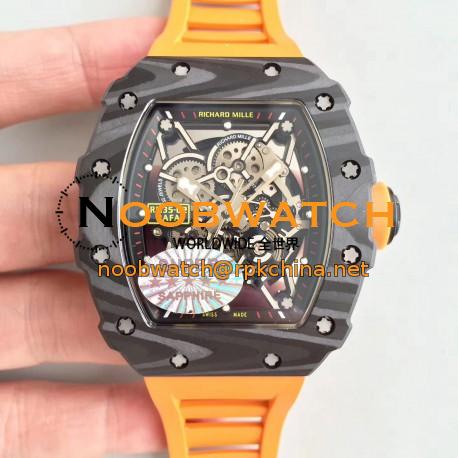 Replica Richard Mille RM35-02 Rafael Nadal KV Forged Carbon Black Skeleton Dial M8215