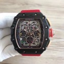 Replica Richard Mille RM011-03 Flyback Chronograph KL Forged Carbon Black Skeleton Dial Swiss 7750