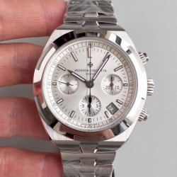 Replica Vacheron Constantin Overseas Chronograph 5500V/110A-B075 JF Stainless Steel Silver Dial Swiss 7750