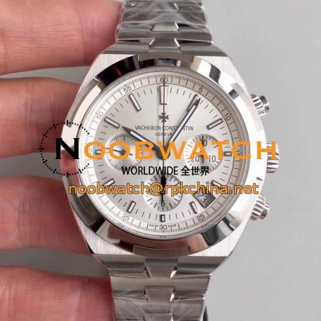 Replica Vacheron Constantin Overseas Chronograph 5500V/110A-B075 JF Stainless Steel Silver Dial Swiss 7750