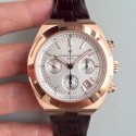 Replica Vacheron Constantin Overseas Chronograph 5500V/000R-B074 JF Rose Gold Silver Dial Swiss 7750