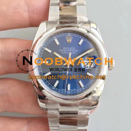 Replica Rolex Datejust 36MM 116200 AR Stainless Steel 904L Blue Dial Swiss 3135