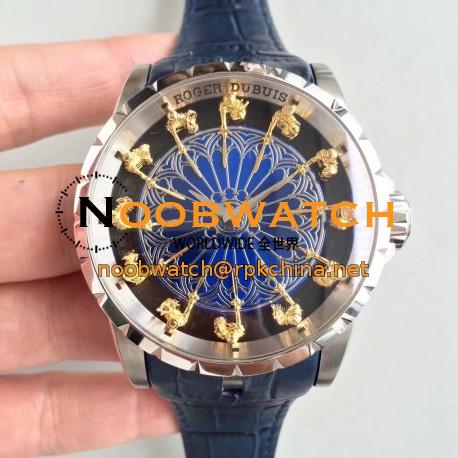 Replica Roger Dubuis Excalibur Knights Of The Round Table II RDDBEX0495 N Stainless Steel Blue Dial M6T15