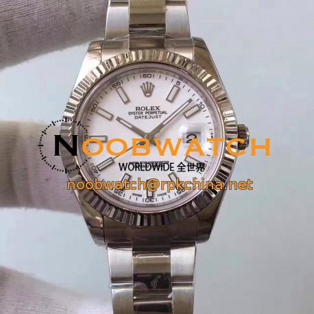 Replica Rolex Datejust II 116334 2018 41MM EW Stainless Steel White Dial Swiss 3136